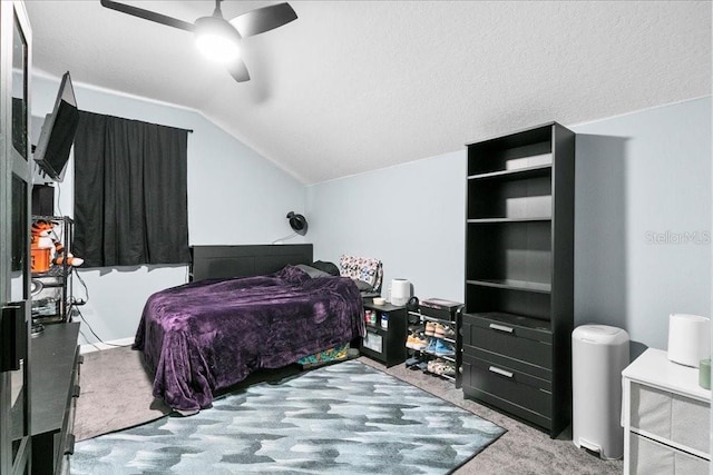 523 Lake Davenport Cir, Davenport, FL 33837 - bedroom with carpet, lofted ceiling, and ceiling fan