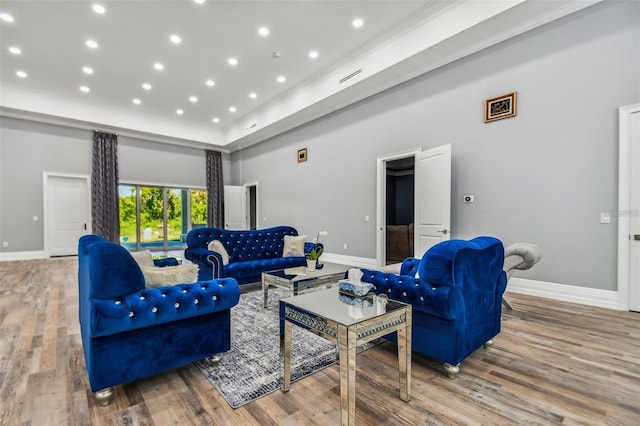 15715 Trousdale St, Clermont, FL 34715 - living room with wood finished floors, recessed lighting, and a tray ceiling
