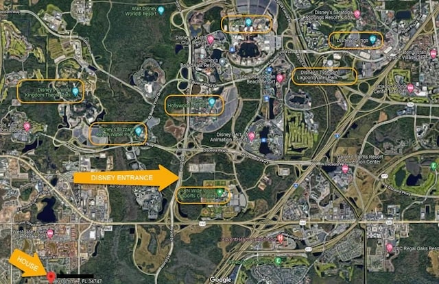 7763 Tosteth St, Kissimmee, FL 34747 - aerial map of property and surrounding area