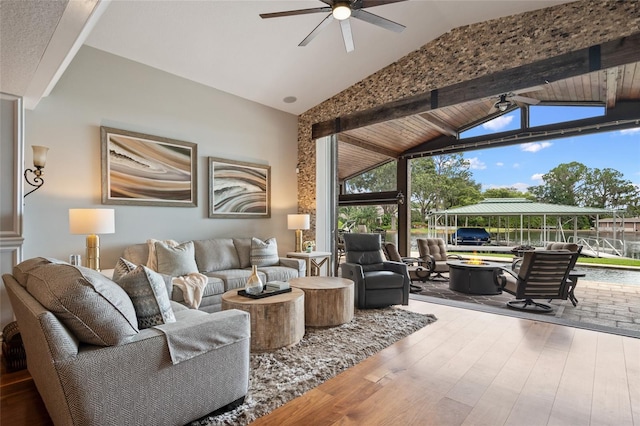 9070 Ron Den Ln, Windermere, FL 34786 - living area with a ceiling fan and hardwood / wood-style flooring