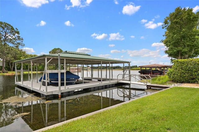 9070 Ron Den Ln, Windermere, FL 34786 - dock area featuring boat lift and a water view