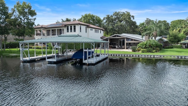 9070 Ron Den Ln, Windermere, FL 34786 - dock with a water view and boat lift
