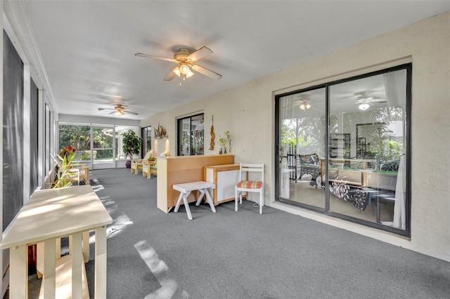 1238 Palmetto Rd, Eustis, FL 32726 - sunroom / solarium with a ceiling fan and carpet