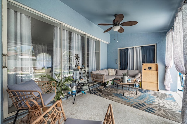 4045 Simkins Ave, North Port, FL 34286 - sunroom / solarium featuring ceiling fan