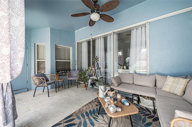 4045 Simkins Ave, North Port, FL 34286 - sunroom with an outdoor hangout area and ceiling fan