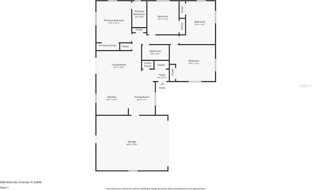 5904 Altec Rd, Orlando, FL 32808 - view of home floor plan