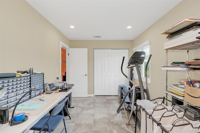 4235 Fay Blvd, Cocoa, FL 32927 - office area with light stone finish flooring and recessed lighting