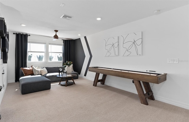8267 Fenton St, Orlando, FL 32836 - carpeted living area featuring recessed lighting and a ceiling fan