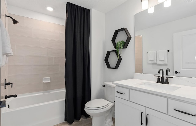 8267 Fenton St, Orlando, FL 32836 - full bathroom featuring vanity, shower / bath combination with curtain, and recessed lighting
