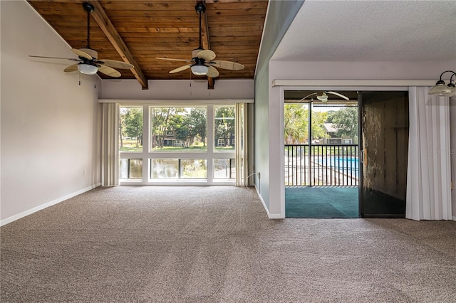 6019 Windhover Dr Unit C10-2, Orlando, FL 32819 - carpeted empty room featuring a ceiling fan and wooden ceiling