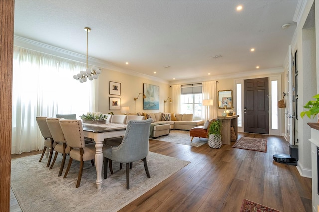 13235 Vennetta Way, Windermere, FL 34786 - dining area featuring ornamental molding, wood finished floors, and recessed lighting