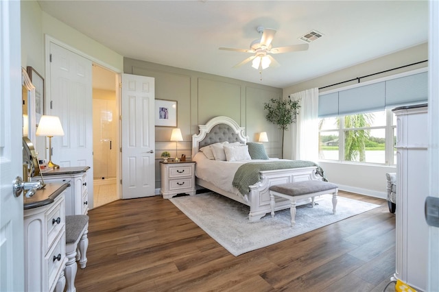 13235 Vennetta Way, Windermere, FL 34786 - bedroom featuring dark wood finished floors and a ceiling fan