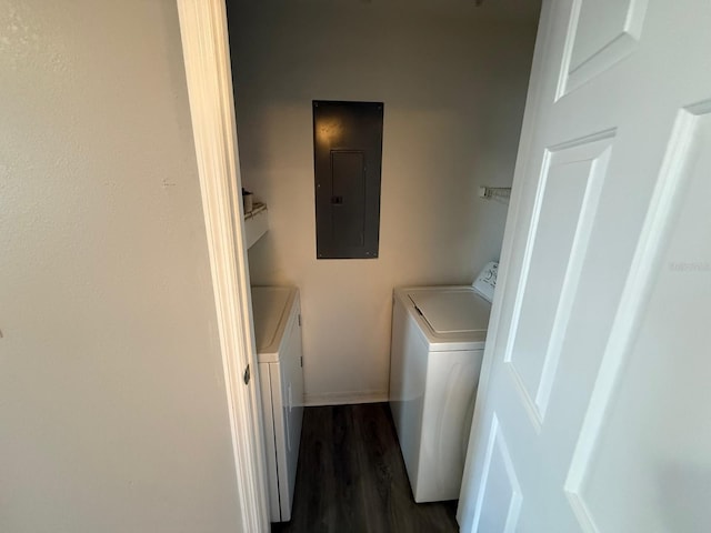 2015 Erving Cir Unit 307, Ocoee, FL 34761 - laundry room featuring electric panel, separate washer and dryer, and dark wood-style flooring