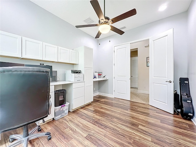 297 Shadow Ridge Trl, Ponte Vedra, FL 32081 - office space with a ceiling fan and light wood finished floors