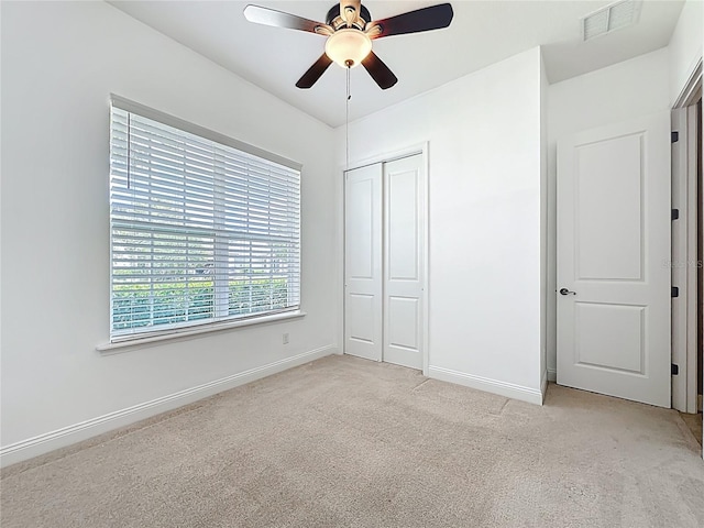 297 Shadow Ridge Trl, Ponte Vedra, FL 32081 - unfurnished bedroom featuring light colored carpet, a closet, and ceiling fan