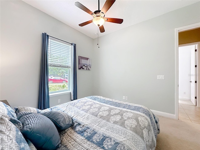 297 Shadow Ridge Trl, Ponte Vedra, FL 32081 - bedroom featuring light colored carpet, a ceiling fan, and light tile patterned floors