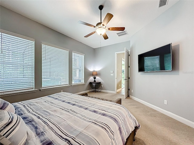 297 Shadow Ridge Trl, Ponte Vedra, FL 32081 - bedroom with light colored carpet and a ceiling fan