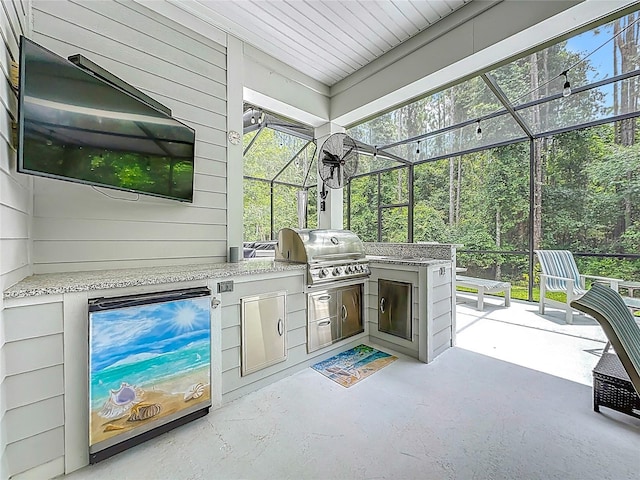 297 Shadow Ridge Trl, Ponte Vedra, FL 32081 - view of patio / terrace with exterior kitchen and a lanai