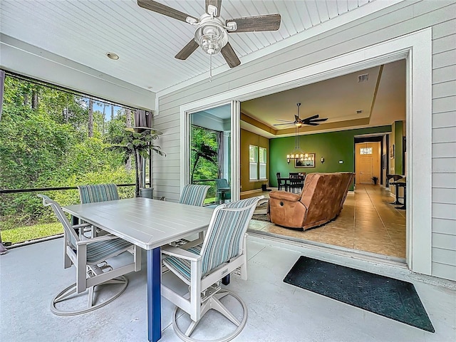 297 Shadow Ridge Trl, Ponte Vedra, FL 32081 - view of patio featuring ceiling fan and outdoor dining space