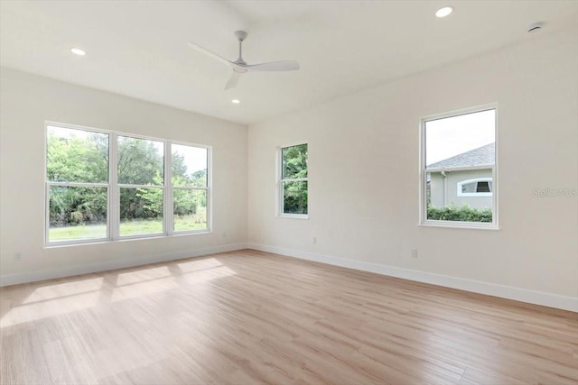 17 Old Oak Dr N, Palm Coast, FL 32137 - unfurnished room with light wood-type flooring, ceiling fan, and recessed lighting