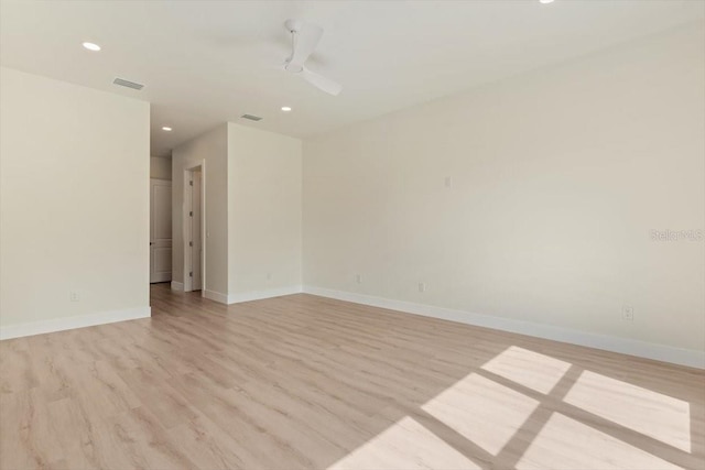 17 Old Oak Dr N, Palm Coast, FL 32137 - spare room featuring light wood-style flooring, recessed lighting, and ceiling fan