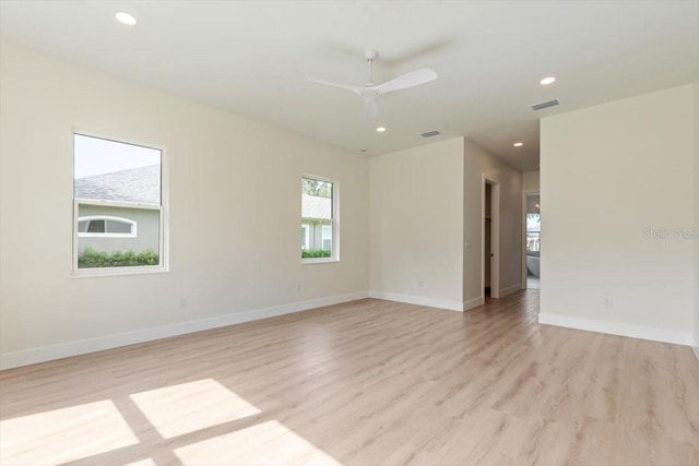17 Old Oak Dr N, Palm Coast, FL 32137 - spare room featuring light wood-style flooring, recessed lighting, and ceiling fan