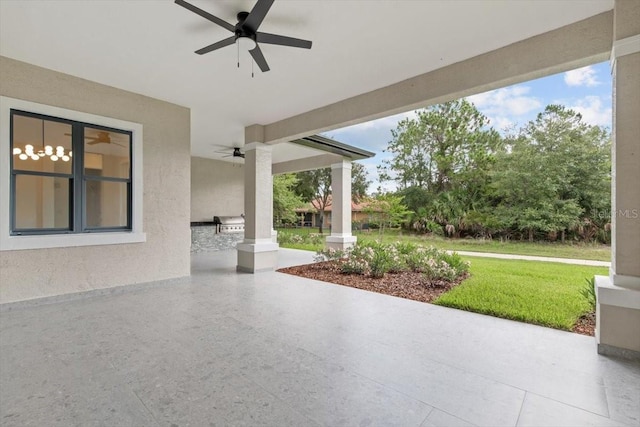 17 Old Oak Dr N, Palm Coast, FL 32137 - view of patio / terrace featuring ceiling fan and area for grilling