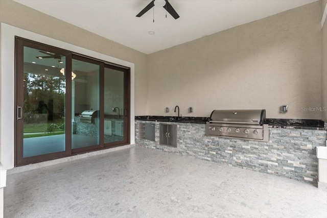 17 Old Oak Dr N, Palm Coast, FL 32137 - view of patio / terrace with area for grilling and a ceiling fan