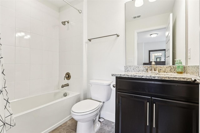 1833 Benoit Ter, Davenport, FL 33837 - bathroom with shower / tub combo, vanity, and tile patterned flooring