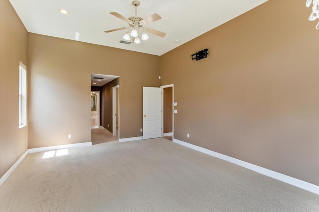 4216 Fawn Meadows Cir, Clermont, FL 34711 - unfurnished room with a ceiling fan, light colored carpet, and recessed lighting