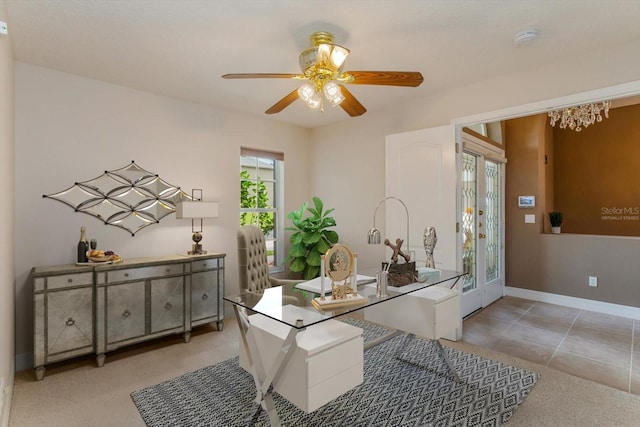 4216 Fawn Meadows Cir, Clermont, FL 34711 - office space with ceiling fan and baseboards