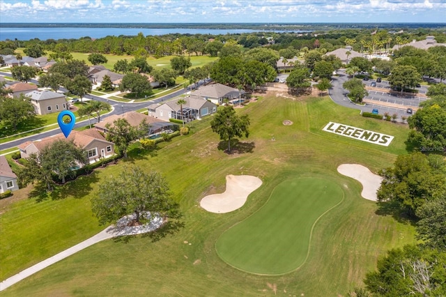 4216 Fawn Meadows Cir, Clermont, FL 34711 - aerial view of property's location featuring a nearby body of water, a local golf course, and nearby suburban area