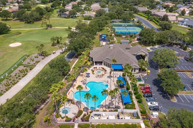 4216 Fawn Meadows Cir, Clermont, FL 34711 - aerial view of property and surrounding area with a local golf course