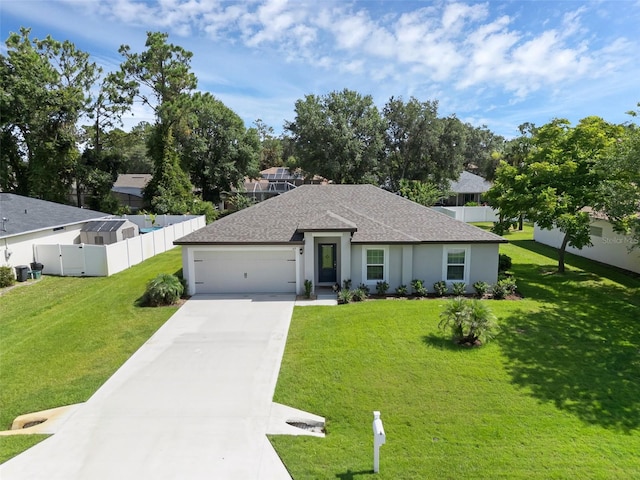 69 Pin Oak Dr, Palm Coast, FL 32164 - single story home featuring concrete driveway, a garage, a shingled roof, and stucco siding