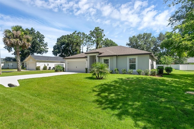 69 Pin Oak Dr, Palm Coast, FL 32164 - view of front of house featuring stucco siding, concrete driveway, an attached garage, and a shingled roof