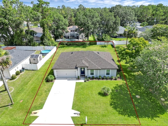 69 Pin Oak Dr, Palm Coast, FL 32164 - view from above of property with property boundaries highlighted