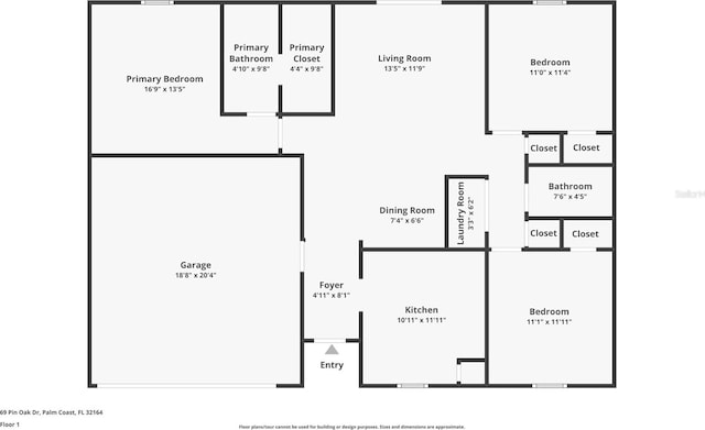 69 Pin Oak Dr, Palm Coast, FL 32164 - view of room layout