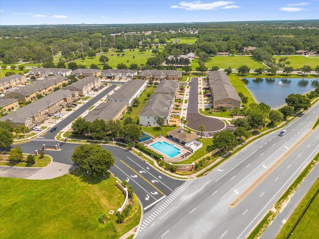 1608 Mohegan Blvd, Kissimmee, FL 34744 - drone / aerial view of a pool area and a large body of water