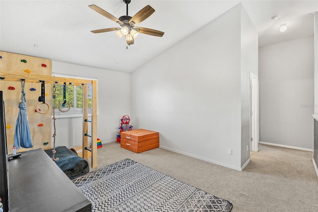 4323 Kezar Ct, Belle Isle, FL 32812 - carpeted bedroom featuring lofted ceiling and ceiling fan