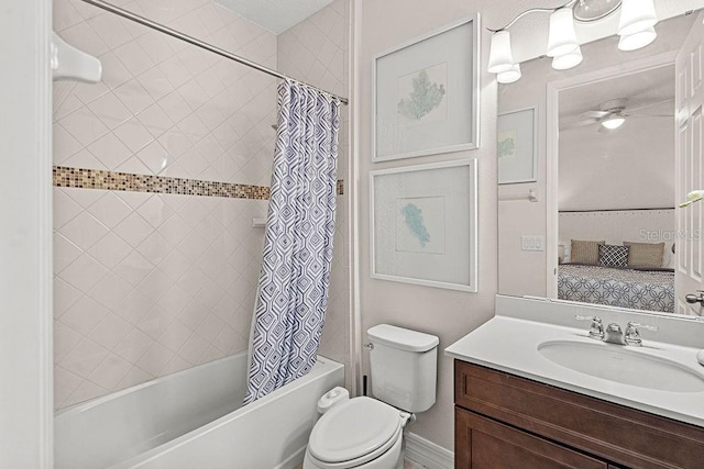 14897 Ellingsworth Ln, Winter Garden, FL 34787 - bathroom with shower / bath combination with curtain, vanity, and connected bathroom