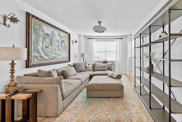 14897 Ellingsworth Ln, Winter Garden, FL 34787 - living room featuring a textured ceiling and wood finished floors