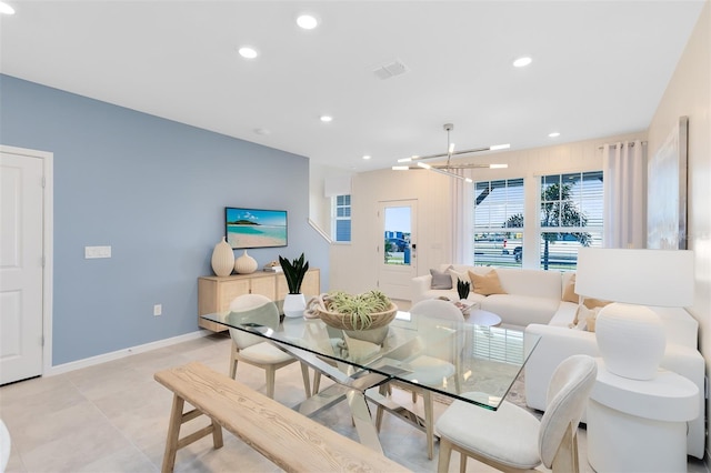 2304 Southbury Dr, Kissimmee, FL 34744 - dining area with recessed lighting and a chandelier