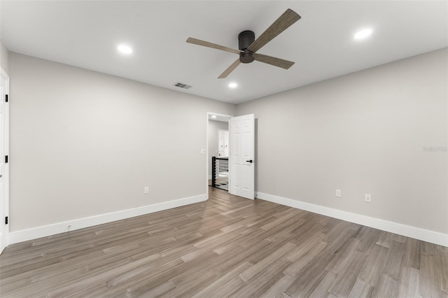 109 E 12th Ave, Windermere, FL 34786 - unfurnished bedroom with recessed lighting, light wood-type flooring, and ceiling fan