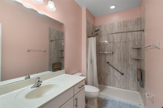 1758 Boat Launch Rd, Kissimmee, FL 34746 - full bathroom featuring vanity, a shower with shower curtain, and tile patterned floors