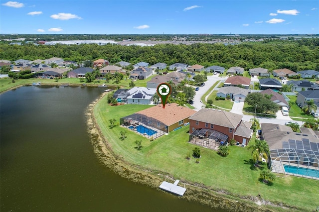 1758 Boat Launch Rd, Kissimmee, FL 34746 - aerial view of residential area featuring a pool area and a nearby body of water