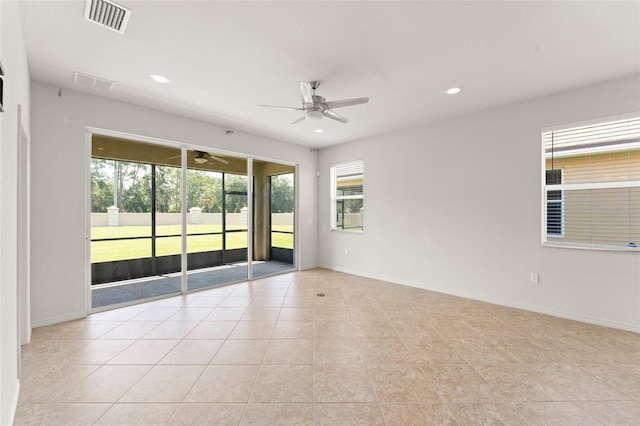 1218 Vienna Square Dr, Winter Haven, FL 33884 - spare room featuring a ceiling fan, recessed lighting, and light tile patterned flooring
