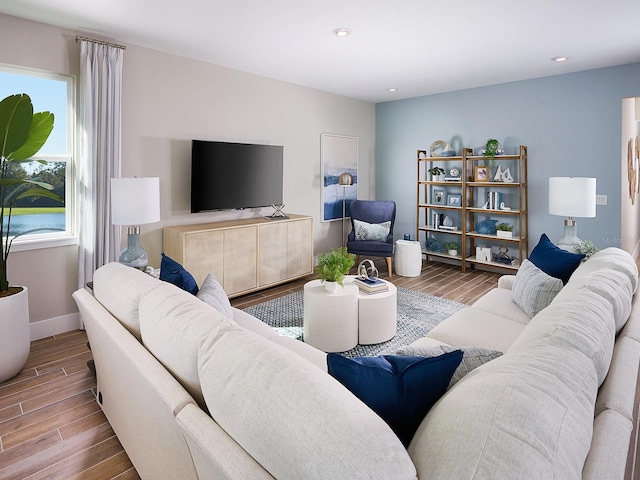 1229 Pampus Dr, Daytona Beach, FL 32124 - living area with wood finished floors and recessed lighting