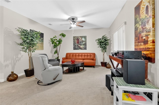 1414 Marsh Meadow Ln, Davenport, FL 33896 - living area with carpet floors and ceiling fan