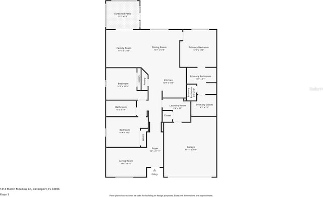 1414 Marsh Meadow Ln, Davenport, FL 33896 - view of property floor plan