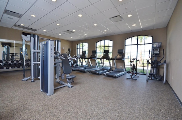 8940 Zurich Ln, Kissimmee, FL 34747 - exercise room with a drop ceiling